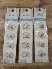 Lot of 3 Vintage Classic Pooh Collection Buttons NIP Winnie Tigger Eeyore Craft picture