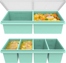 Silicone Soup Freezer Molds with Lids, 2 Cup & 1 Cup Combo, 2 Pack picture