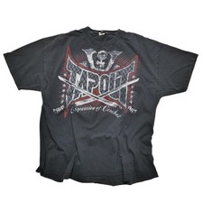 Tapout Shirt Mens 2XL Black Expression Of Combat MMA Skull Graphic Tee Top picture