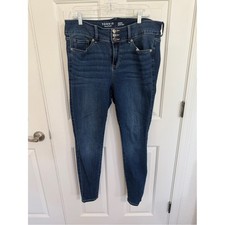 Torrid Dark Indigo High-Rise Skinny Jeans Super Soft Triple Button Size 12T picture