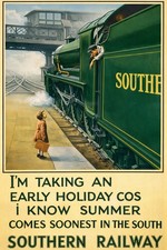 🚂 Vintage Southern Railway Poster - Summer Travels 1930s - 24x36” - Premium picture