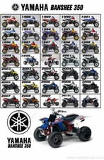 1987 to 2010 Yamaha Banshee yfz 350 Generations Banner Poster wall art garage picture