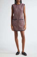 NWT Veronica Beard Ravena Red Navy Tweed Mini Dress US 6 Women's picture