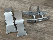 Silver Anodized Billet Aluminum Skid Plate + Bumper for Traxxas T-Maxx  E-Maxx picture