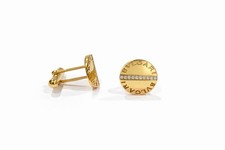 Men's Cufflinks Wedding Gift  Authentic  18k Gold Polish Vintage Round Cufflinks picture