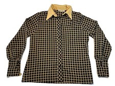 CONTESSA MONIQUE Florence Alper Splendid 70s Vintage Blouse Size 16 Plaid picture