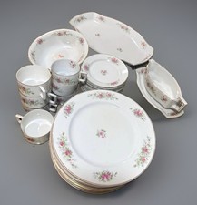 Antique Heinrich Co H&Co Selb Bavaria Mirzi Pink Rose China 27 Pc Dinner Set picture