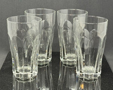 4 Luminarc France Clear Working Collection 8 panel Highball Coolers Tumblers picture