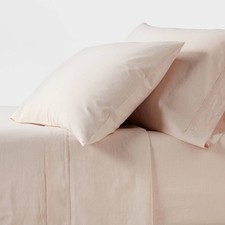 Threshold 250 Thread Count Organic Cotton Percale 4-Piece Sheet Set picture