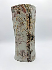 Vintage Artist tree Pottery Similar to Weller Forest ~ Signed on bottom ~ Vase picture