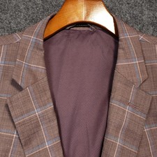 Joseph Abboud Sport Coat Men's 56R (fits 54) Windowpane Wool Blend Two Button picture
