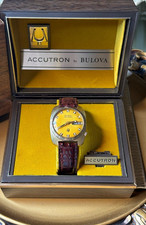 Vintage 1973 Bulova Accutron Day-Date Watch Full Set Box Papers Series 218 picture