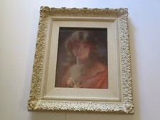 ANTIQUE GORGEOUS PORTRAIT DRAWING ART DECO NOUVEAU PRETTY WOMAN FEMALE MODEL  picture