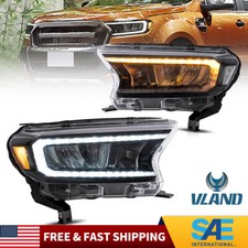 VLAND Full LED Dual Beam Headlights for Ford Ranger 2015-2021 2017 2018 2019 Set picture