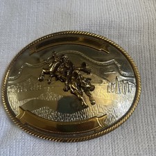 Vintage German Silver/Nickel Western Belt Buckle Cowboy  . picture