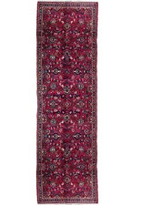 4x13 Traffic Purple Semi-Antique Perrsian Kashaan Runner 74525 picture
