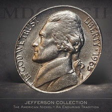 1965 Jefferson Nickel • No Mint Mark • Coinage Transition Era • U.S. 5 Cent Coin picture