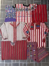 Vintage Guatemalan Huipil Woven Embroidered Pants Blouse Button Up 1940s LOT picture