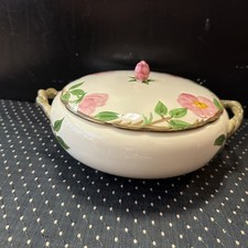 Vintage Authentic Franciscan Desert Rose Hand-Painted Ceramic Covered Casserole picture