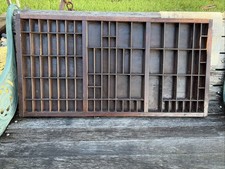 Hamilton Letter Drawer Shadow Box 32” X 17”antique trinket shelf wooden Marked picture