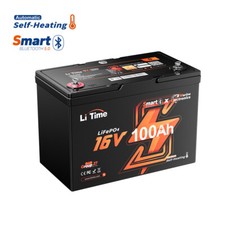LiTime 16V 100Ah Deep Cycle Fish Finder Lithium Battery with Bluetooth Heating picture