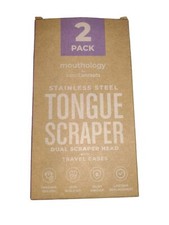 BASIC CONCEPTS Tongue Scrapers Stainless Double Scraper Head + Case 2 Pack  picture