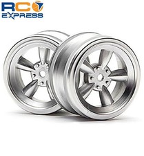 HPI Vintage 5-Spoke Wheels 26mm Matte Chrome (2) HPI3815 picture