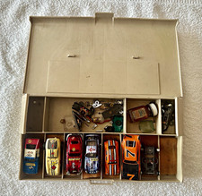 Aurora HO…AFX…Slot Cars Mixed Lot w/ Chassis Parts and Case, Vintage 1960s picture