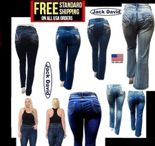Jack David Womens Plus Size Blue Stretch Denim Jeans Slim bootcut Skinny Jeans picture