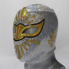SILVER AND GOLD WRESTLING MASK LUCHADOR WRESTLER LUCHA LIBRE COSTUME COSPLAY picture