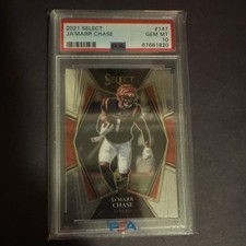 ROOKIE PSA 10 2021 Panini Select Premier Level Ja'Marr Chase #147 picture