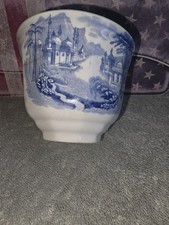 Vintage Blue & White Hand Painted Porcelain Middle Eastern Temple 1800's Rare picture