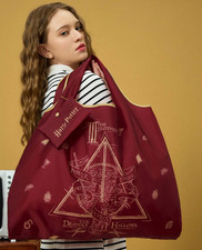 Harry Potter Shein Red Lightweight Over Night Shopping Beach Bag + Zipper Pouch picture