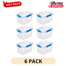 6 Pack Ezy Storage 19 Qt Waterproof Storage Boxes IP67 Latching Lids picture