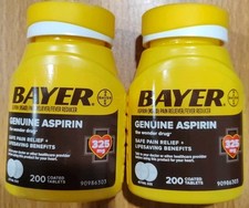 🔥 Lot Of 2 Bayer Aspirin Pain Relieve - 200 Count Exp 5/2027  🚚📦 picture
