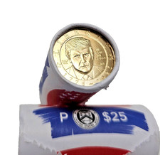 2026-P  President Donald J. Trump $1 Coin Roll - July 4th privy visible coin picture