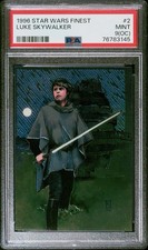 VINTAGE 1996 TOPPS FINEST STAR WARS #2 LUKE SKYWALKER 1ST CHROME PSA 9 (OC) Mint picture