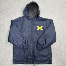 VTG Team Pride Michigan Wolverines Reversible Jacket Men Large Blue Grey Fleece picture