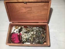 Vintage Lane Mini Cedar Chest Jewelry Box And Fashion Jewelry Lot picture