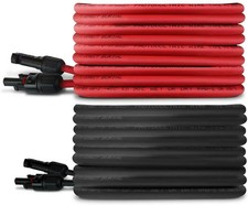 TEMCo 8 AWG Solar Panel Extension Cable - 100 Feet Black + 100 Feet Red - NEW picture