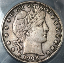 1908-O Barber Half Dollar ANACS VF30 Details Silver 50C Cert#7870400 picture