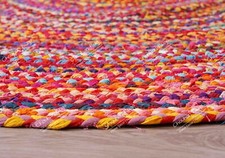 Colorful Oval Chindi Rug Home Decor Rugs Floor Decor Rug Vintage Cotton Area Rug picture