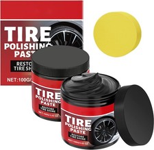 2PCS Car Tire Shine Paste with Sponge Long Lasting Wet Gloss Tire Dressing picture