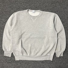 Russell Athletic Gray Blank Pullover Crewneck Sweatshirt Vintage 90s U.S.A Sz L picture