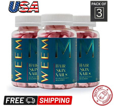 3-Pack WEEM Hair Skin and Nails Gummies Biotin Vitamins Healthy Hair Exp 11/28 picture