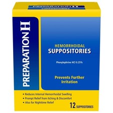 Preparation H Hemorrhoid Suppositories For Itching And 12 Count (Pack of 1)  picture