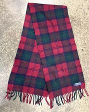 Vintage Burberry Buffalo Plaid Tartan Scarf  Pure Lambswool Fringe Scarf Shawl picture
