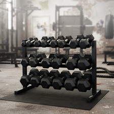 Body-Solid 5-50 lb. Rubber Dumbbell Package with Best Fitness Rack picture