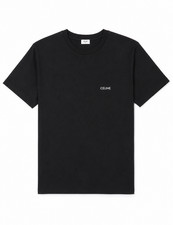 Celine Chest logo black t-shirt - Men's - L - Authentic NWT picture