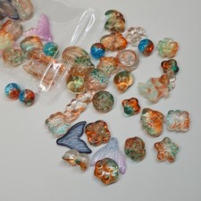 Handmade Vintage Style Lampwork Glass Beads Mixed Shapes Exact Beads Shown picture